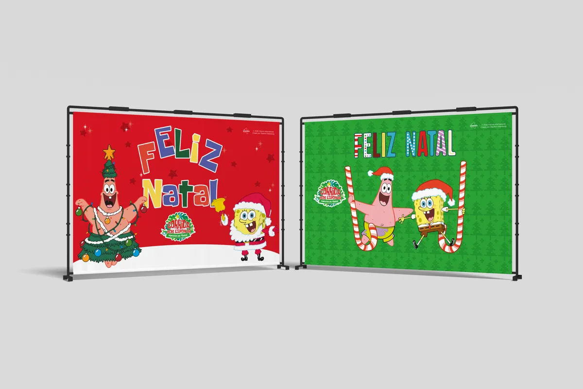 Painéis Feliz Natal vermelho e verde